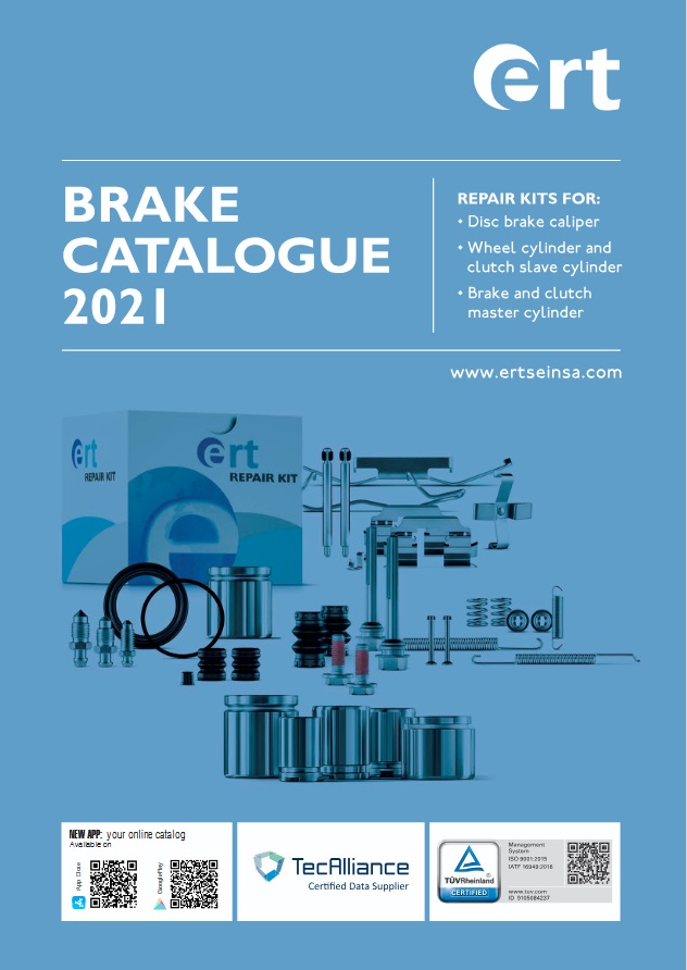 ERT pdf catalog - ERT DISC BRAKE CALIPER, WHEEL CYLINDER AND CLUTCH SLAVE CYLINDER, BRAKE AND CLUTCH MASTER CYLINDER (2021)