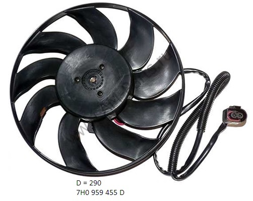 74 W1009 FPS (FP 74 W1009) ВЕНТИЛЯТОР РАДИАТОРА D = 290  ПОД ДИФФУЗОР С ДВУМЯ ВЕНТИЛЯТОРАМИ 7H0 121 201 CN