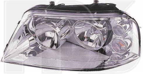 9590 R2-E DEPO (FP 9590 R2-E) ФАРА ПРА. ЭЛ. H7 + H1 + PY21W + W5W ХРОМ